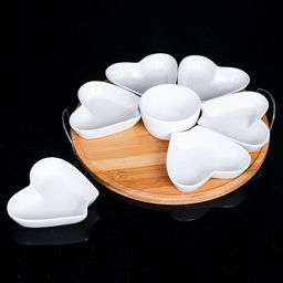 Менажница Сердце / TY-80 /уп 8/ на деревянной подставке - ГалеонТрейд фото 2