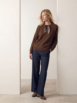 Y?ksek Bel Wideleg Kad?n Jean Pantolon