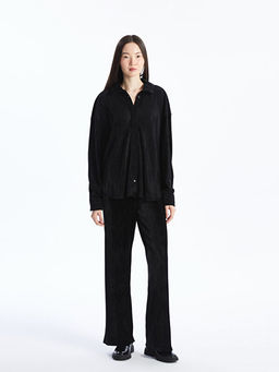 Beli Lastikli D?z Geni? Pa?a Kad?n Pantolon