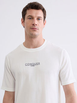 Bisiklet Yaka Bask?l? Erkek Ti??rt