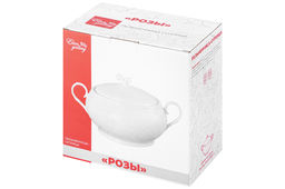 Пельменница-супница 2,6 л 30*22,5*18 см "Розы" с крышкой, фарфор