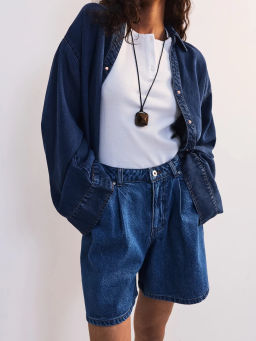 Джинсовые шорты со складками ZR2605092325-103 / Zarina