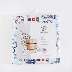 Простыня банная Этель Капитан 150х180 см, вафля 200г/м2, 100% хлопок  фото 5