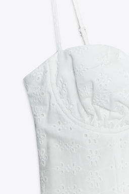 MIDI CORSET DRESS WITH CUTWORK EMBROIDERY - Zara фото 10