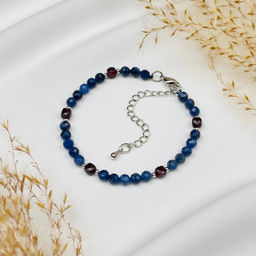 Браслет из Содалита и Граната - Радуга самоцветов фото 2