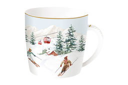 Кружка, 350 мл, фарфор P, белая, Лыжники в горах, Chalet, 62641 - Easy life фото 2