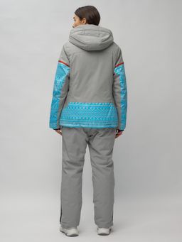 Горнолыжный костюм женский большого размера голубого цвета 02272-1Gl