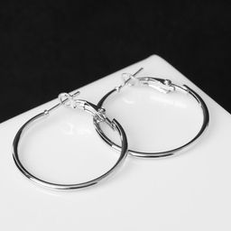 Цена за 4 шт. Серьги кольца QF «Классика», d=3 см, цвет серебро