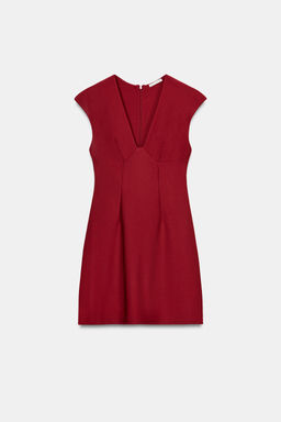 VESTIDO ESCOTE PICO CREPE / Rojo - Zara фото 5