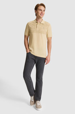 Erkek Bej Regular Fit Polo Yaka Ti__rt