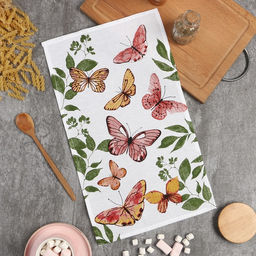 Цена за 2 шт. Полотенце Доляна Бабочки 28х46 см, 100% хлопок, вафля 160 г/м2