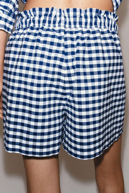 SHORTS CUADRO VICHY ZW COLLECTION / Blanco / Marino - Zara фото 8