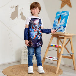 Фартук с нарукавниками детский Этель Робот, 49 х 39 см