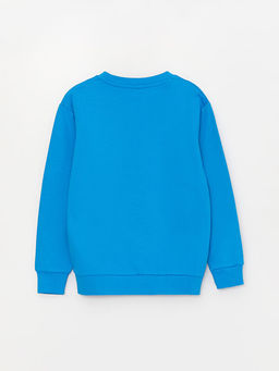 Bisiklet Yaka ?ron Man Bask?l? Uzun Kollu Erkek ?ocuk Sweatshirt - Waikiki фото 2