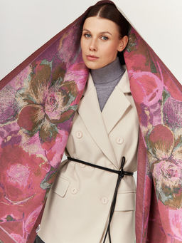 в составе ШЕРСТЬ и КАШЕМИР Большой, мягкий, теплый двусторонний палантин - Tantino фото 5