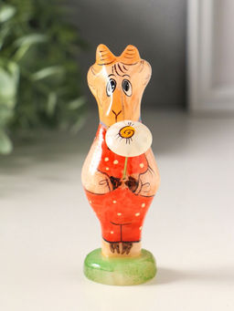 Фигурка «Козел с цветком», 10×3.5 см, селенит