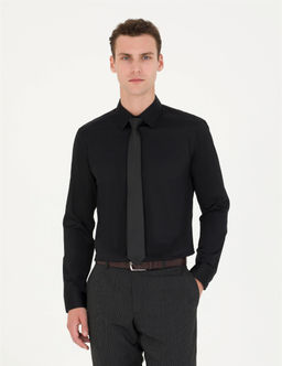 Siyah Slim Fit Uzun Kollu Basic G_mlek - Pierre cardin фото 3