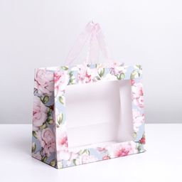 Пакет крафтовый с пластиковым окном Beautiful, 24 х 20 х 11 см