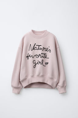 EMBROIDERED SLOGAN SWEATSHIRT