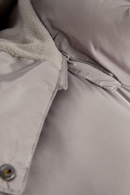 Водоотталкивающее пальто стандартного кроя с капюшоном на флисовой подкладке - Defacto фото 8