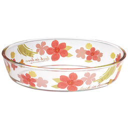 "Лак ин лав (Luck in love)" Форма стеклянная для запекания 1,4л, 25,5х17,5см h6см, овальная, боросиликатное стекло, с деколью (Китай)