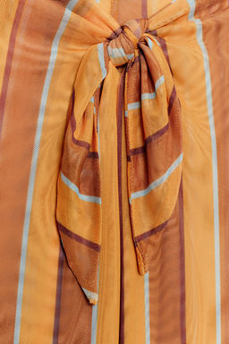 PANTAL?N PAREO TUL ESTAMPADO RAYAS / Naranja quemado - Zara фото 5