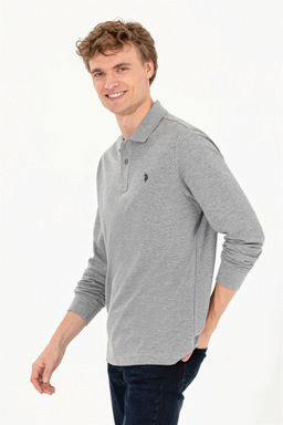 Мужской серый меланжевый базовый свитшот Неожиданная скидка в корзине - U.s. polo assn фото 3