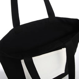 Сумка-шопер без застёжки, из текстиля, цвет чёрный/белый - Simaland фото 3