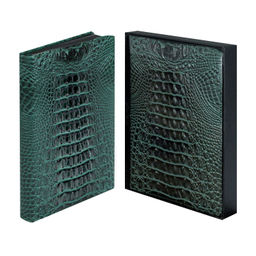 Ежедневник недатированный ESCALADA, А5+, 160 л., арт. 70573/ 10 АЛЛИГАТОР ЗЕЛЁНЫЙ (кожзам: 175x245 м