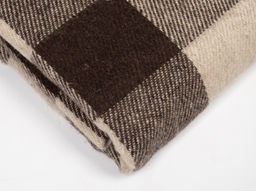 Плед п/шерсть 50% ОП-400 140*200 клетка цв. шоколад