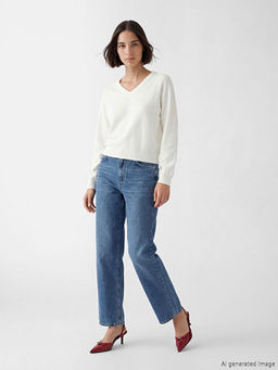 V Yaka Kad?n Triko Kazak