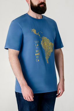 Арт. 614-153 Футболка мужская 48-56 (5 шт) Цвет:синий