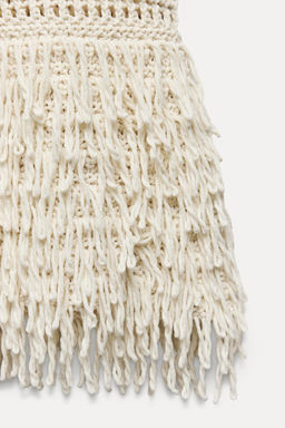 TEXTURED KNIT TOP WITH FRINGING - Zara фото 7
