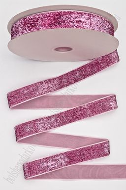 Лента с люрексом 2,5 см*20 ярд (SF-7317) розовый №18