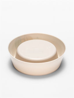 Цена за 2 шт. Миска «Мур-мяу» для кошек 0.3 л, 14.5×14.5×4 см, светло-бежевый