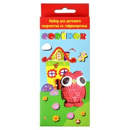 Цена за 2 шт. Набор для детского творчества арт.23889/48 из цветного картона Совенок и клея (ПВА) - 10мл, инструкция (16*7 см) - Феникс+ фото 2