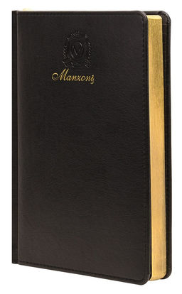 Ежедневник Manzoni недатир. А5 176л. кожзам (MAN-A5176/B, 261884) черный, фольга, двойное ляссе