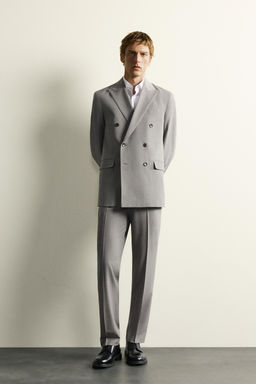 PANTAL?N REGULAR FIT TRAJE RAYAS / Gris vigor?