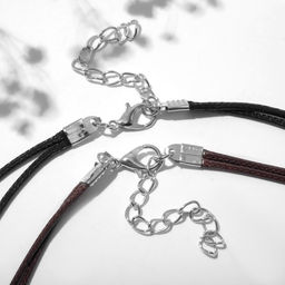 Кулоны на шнурке «Неразлучники» половинки сердца со звёздами, цвет чёрно-коричневый, 43 см