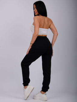 Джоггеры "Селена 2" чёрные, футер 2-х нитка начес