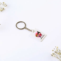 Цена за 2 шт. Брелок для ключей парный «Наша любовь это...», акриловый, 13,3 х 8