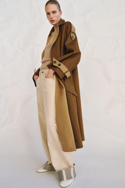 TRENCH LARGO COMBINADO ZW COLLECTION / Camel medio - Zara фото 5