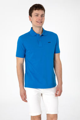Erkek Regular Fit Polo Yaka Kobalt Mavi Basic Ti__rt Sepette S_rpriz _ndirim