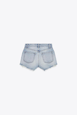 HIGH-WAIST CURVED DENIM SHORTS - Zara фото 20