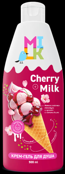 БИГ Милк Крем-Гель д/душа Молоко и Вишня (500мл).6 / арт-59116/