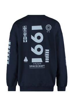 TRENDYOL MAN Siyah Oversize/Genis Kesim Yaz? S?rt Bask?l? Sweatshirt TMNAW22SW0801 - Trendyolmilla фото 8