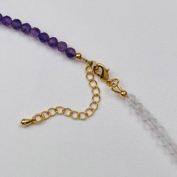 Колье из Розового кварца и Аметиста 42 см +