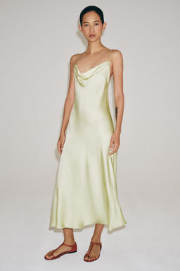 VESTIDO LENCERO SATINADO ZW COLLECTION / Verde agua - Zara фото 4