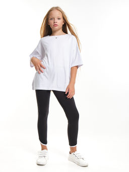 Лосины летние подростковые UD 3688 черный/белый - Mini maxi фото 3