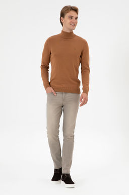 Erkek Slim Fit Bo_azl_ Camel Basic Kazak - U.s. polo assn фото 4